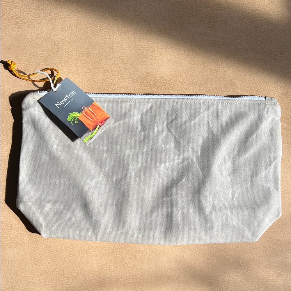 Newton Light Gray Waxed Canvas Pouch